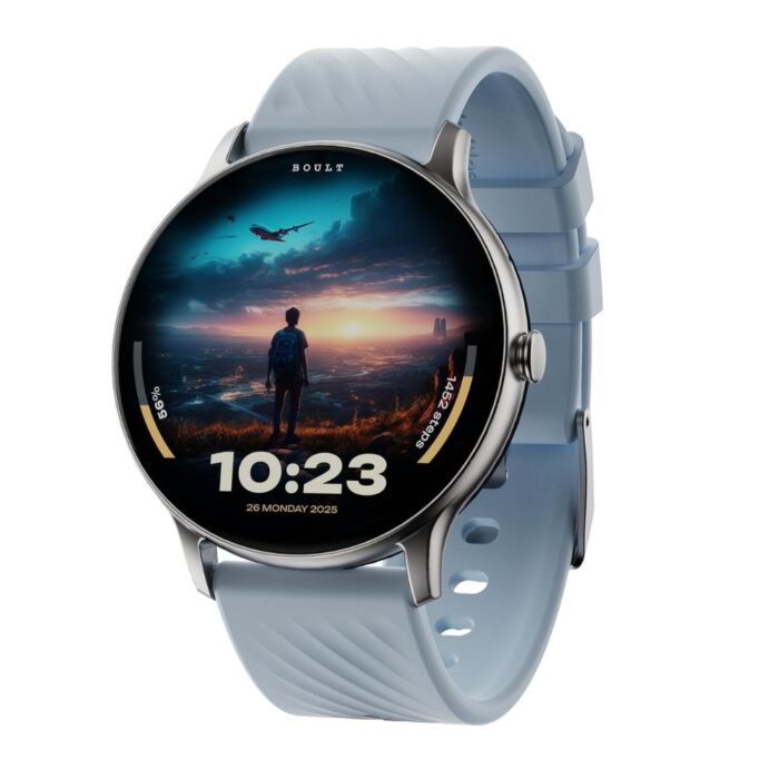 Boult New Launched Dior Smartwatch with 1.38'' 2.5D Curved HD Display, BT Calling, 500 Nits Brightness, IP67, 250+ Watchfaces, 120+ Sports Modes, AI Voice Assistant, SpO2 Monitoring (Denim Blue) - Image 1