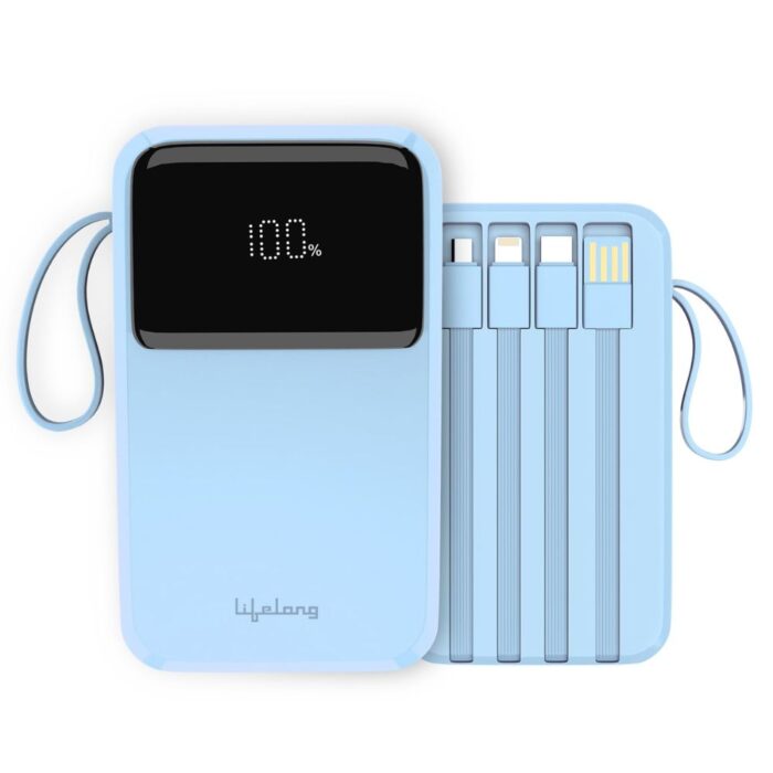 Lifelong ZenCharge 20000 mAh 22.5 W Compact Pocket Size Power Bank with 6 Input/Output Port (Blue, Lithium Polymer, Fast Charging, Quick Charge 3.0 for Mobile, Earbuds, Speaker, Tablet) - Image 1