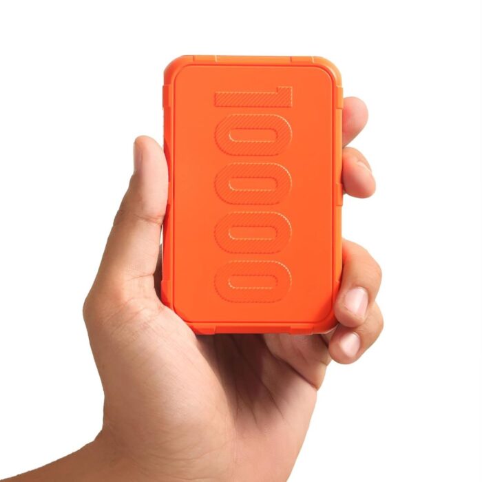 Ambrane 10000mAh Rugged, Slim & Compact Powerbank, 22.5W Fast Charging, USB & Type C Output, Power Delivery, Quick Charge for iPhone, Android & Other Devices (Force 10k, Orange) - Image 1